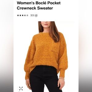 Vince Camuto Buclo Pocket Sweater in Dark Amber